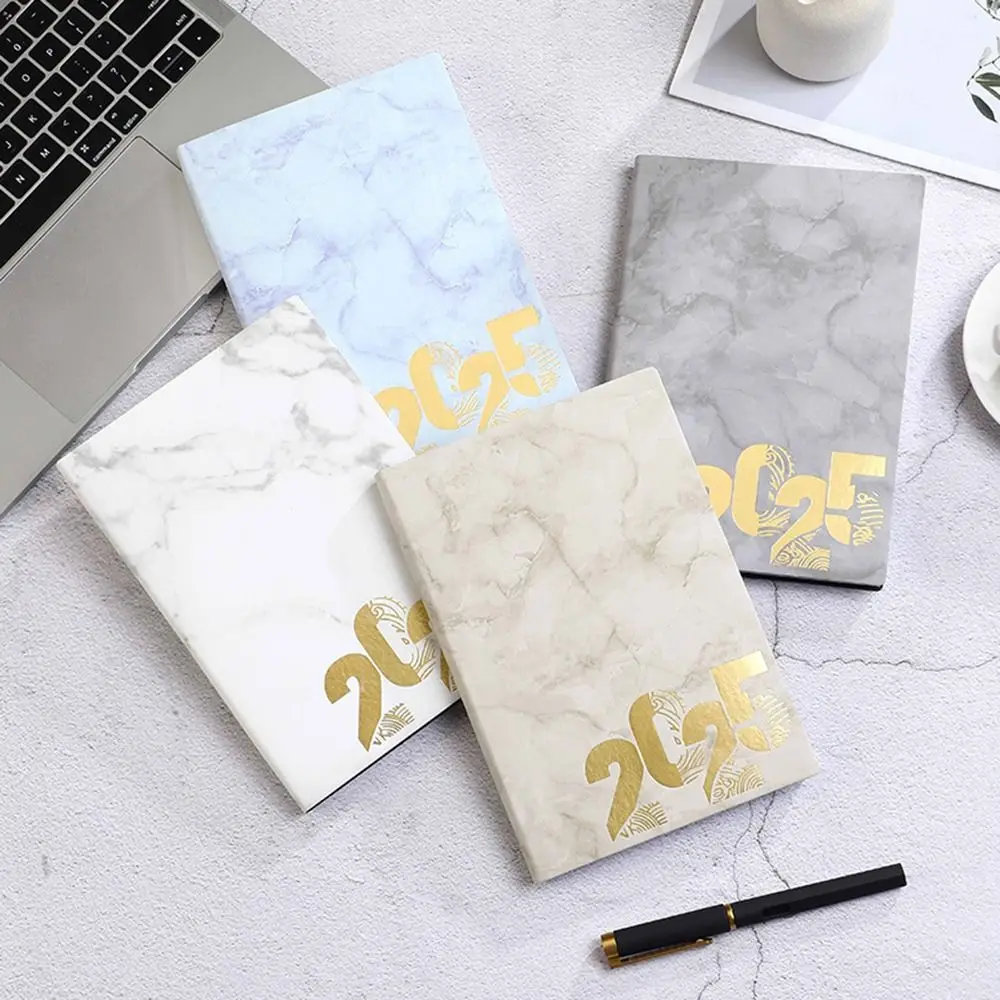 Wear-resistant 2025 Journal Notebooks Bookmark Thick Paper Meeting Agenda Notepad Weekly & Monthly Flexible Cover Schedule Book