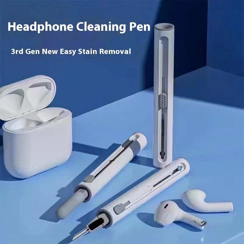 Bluetooth-Kopfhörer-Reinigungsstift, digitaler multifunktionaler Reinigungsstift, Push-Pull-Teleskopstift mit tragbarer Staubentfernungsbürste