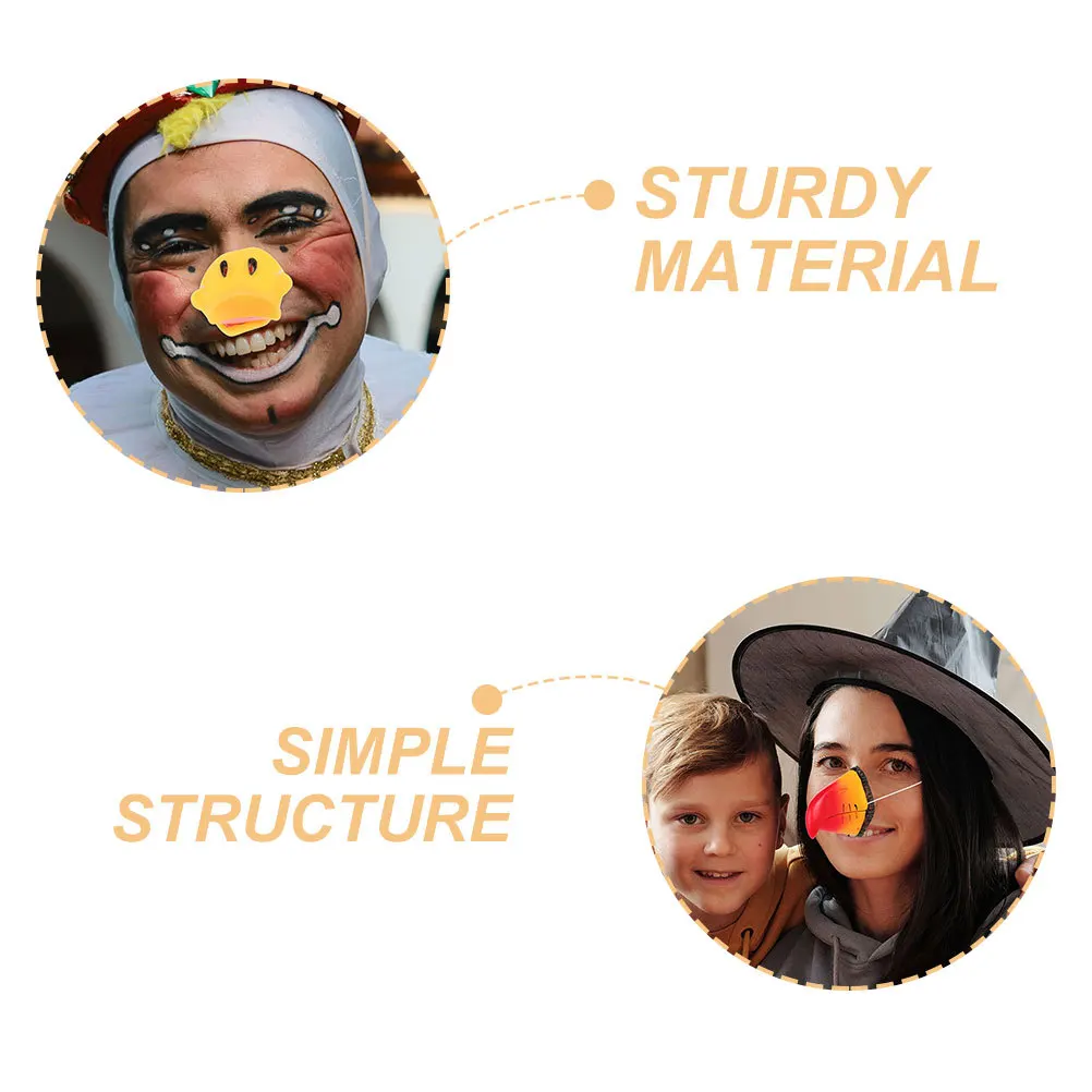 4 pçs pato papagaio bico festa cosplay tema animal decorações adereços duráveis máscara de mascote animal falso papagaio bico