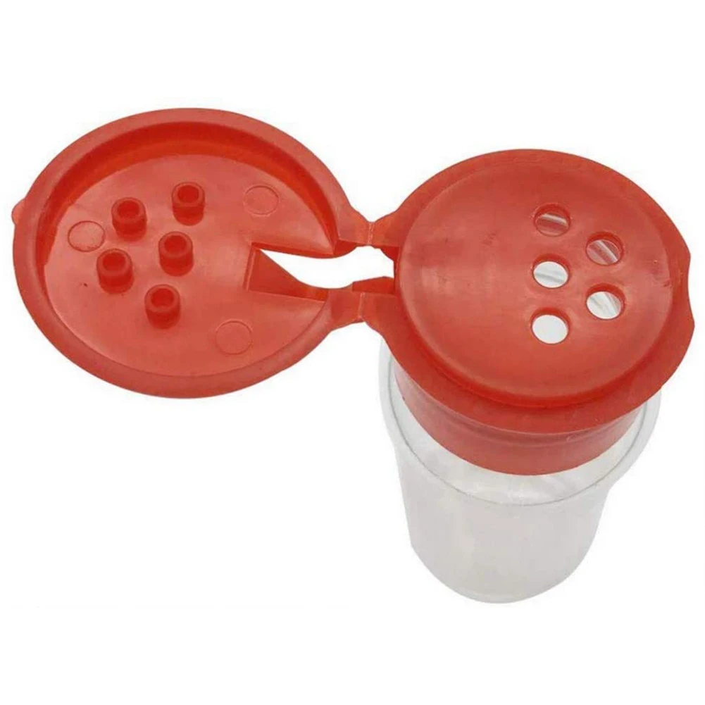 Juego de 50 botellas de especias de plástico vacías para almacenar condimentos de barbacoa, sal, pimienta, Etc. 100Ml/3,3 Oz, Rojo