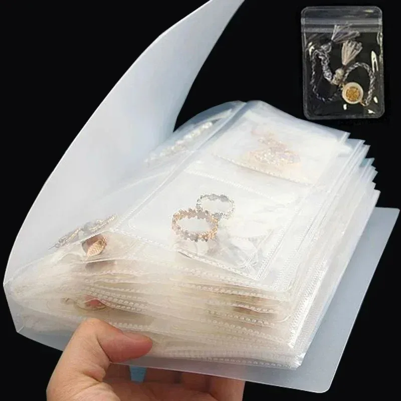 Clear Jewelry Storage Albums Storage Book Transparent Desktop Drawer Portable Book Necklace Bracelet Holder Anti Oxidation Bag