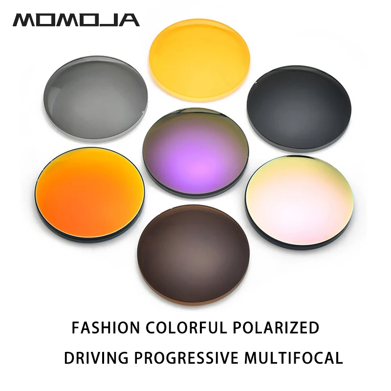 MOMOJA 1.56/1.61/1.67 Fashion Colorful Polarized Mirror Driving Progressive Multifocal Optical Prescription Polarized Lens