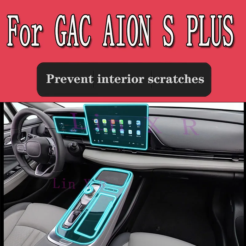 

For GAC Aion S Plus 2021 2022 2023 EV Car Interior Center console Transparent TPU Protective film Anti scratch Accessorie Refit