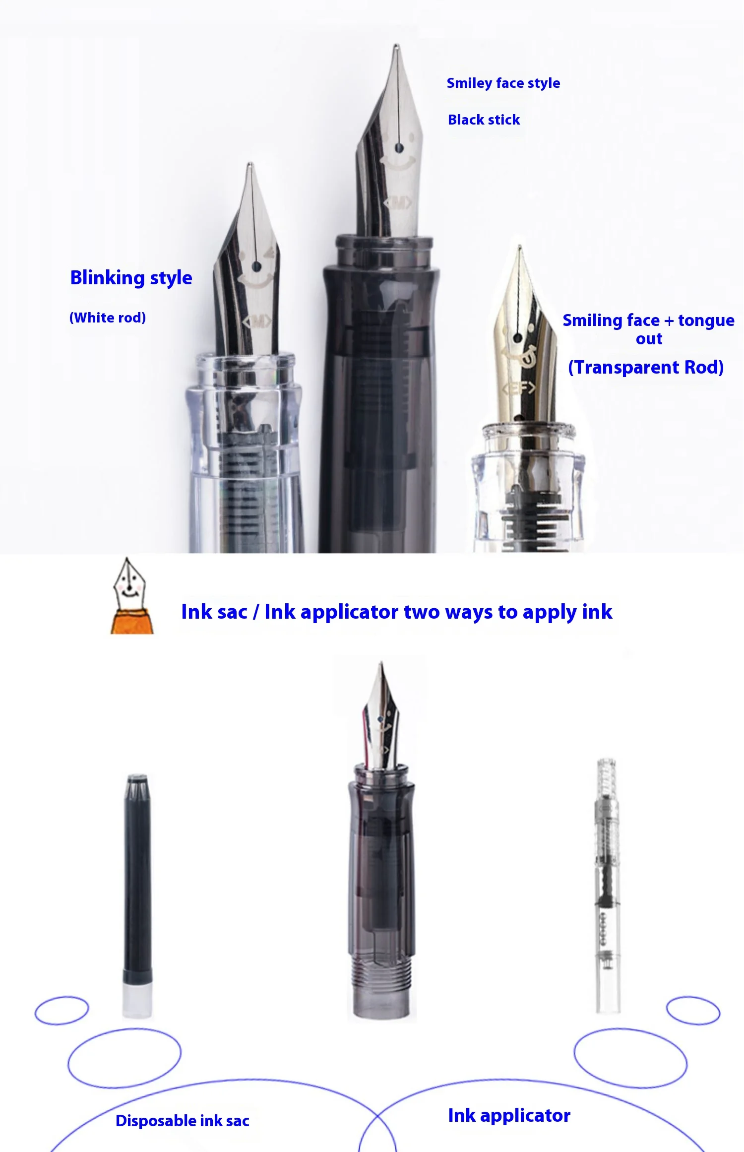 PILOT Kakuno Füllfederhalter, mehrfarbig, Dreamy/Smile Family-Serie, 0,4–0,7 mm Feder, Schreib-Kalligraphie-Stift, perfektes Geschenk für Studenten – Detail 10