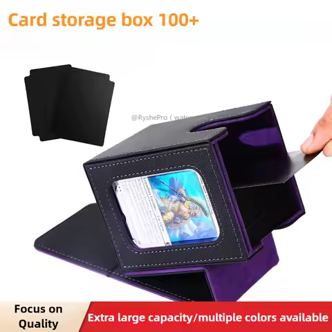 Deck Box for Commander Display Card Case Fits 100 Double Sleeved Cards for MTG /TCG/CCG/sport Card Storage Box with 2 Dividers