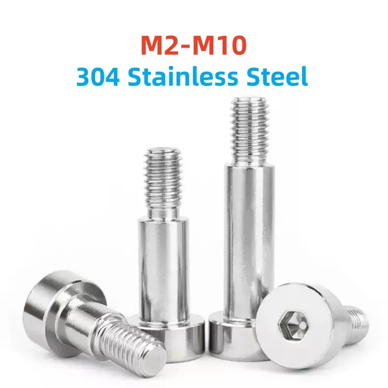 304 Stainless Steel Plug Stuff Screw M2 M4 M6 M8 M10 Hexagon Socket Cap Head Roller Shoulder Screws