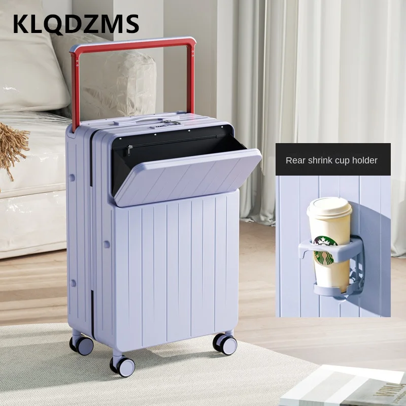 KLQDZMS Cabin Suitcase ABS+PC Front Opening Laptop Boarding Case 22\