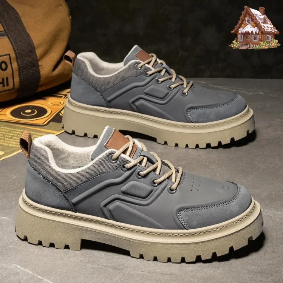 

2026 Men's Autumn New Fashion Work Boots – Chunky Outdoor Anti-Slip Thick Sole, Durable Yellow Combat Boots with Height Increase