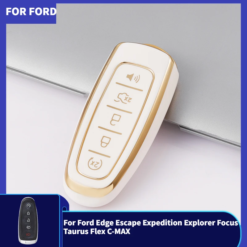 5 Button Car Remote Key Cover Shell Fob Case for Ford Edge Escape Expedition Explorer Focus Taurus Flex C-MAX Keychain Protector