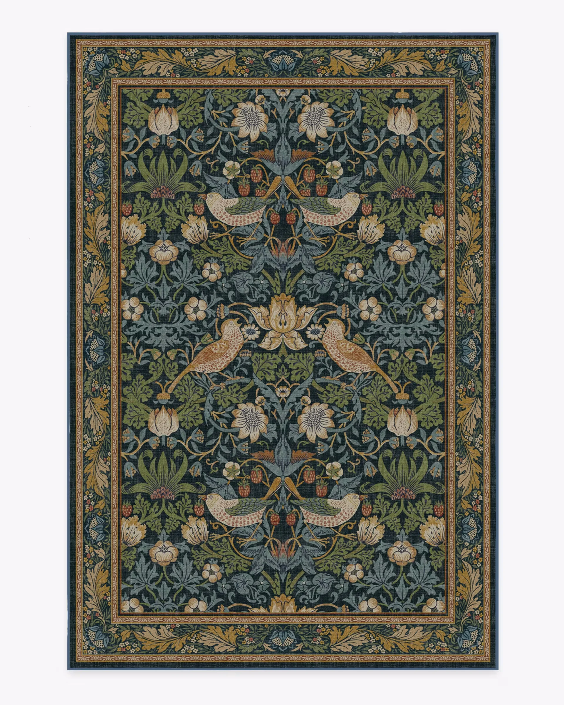 William Moris Strawberry Thief Stone Gold Rug Classic Design Textured Living Room Rug  Art Home Decor Rug Strawberry thief rug
