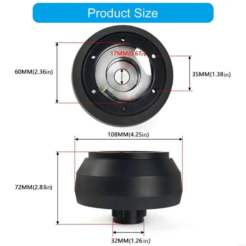 M76E 125H Lenkradnabenadapter für mehrere Modelle 125H Aluminium-Lenkrad-Kurznabenadapter Schnellspanner – Detail 6