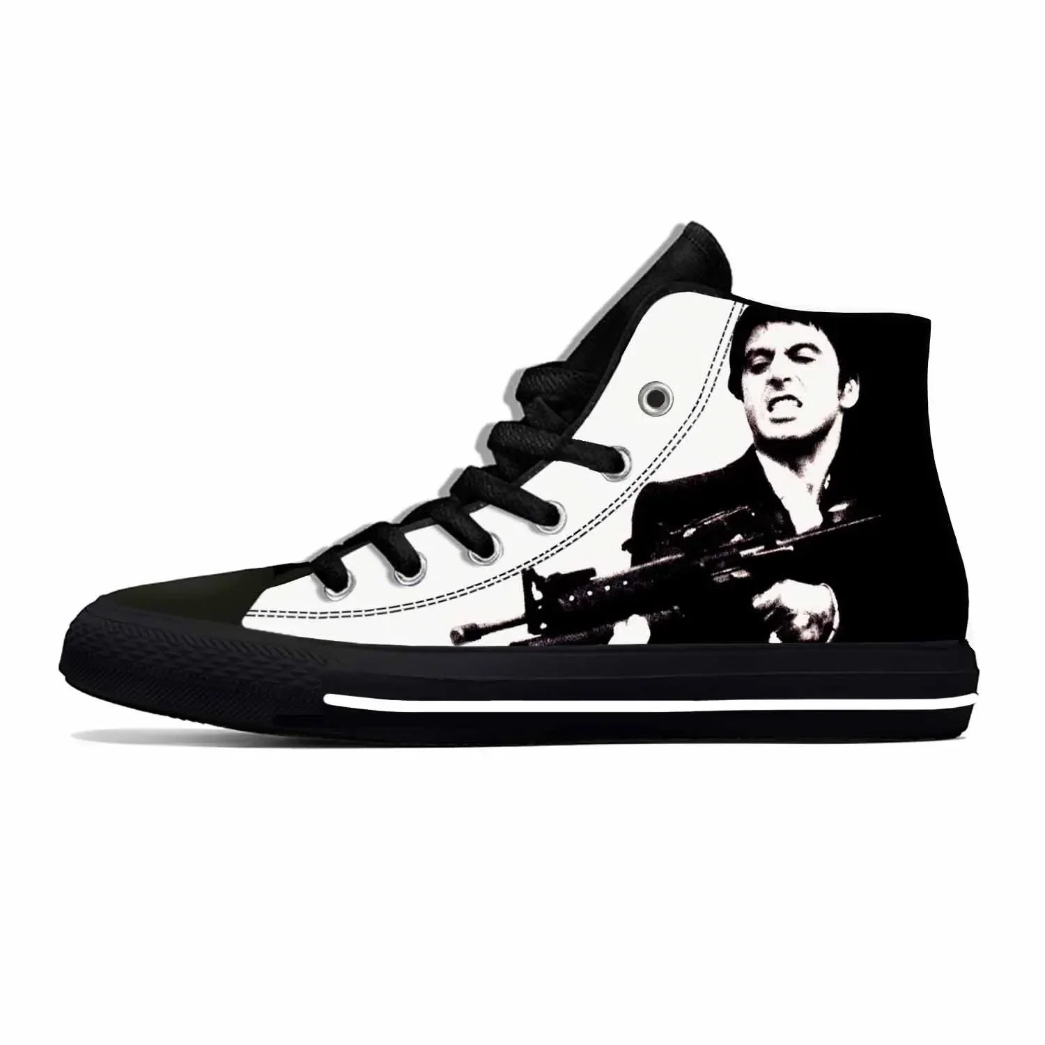 Hot Scarface Tony Montana Movie Anime Cartoon Casual Shoes High Top Lightweight Summer Board Shoes Breathable Men Women Sneakers