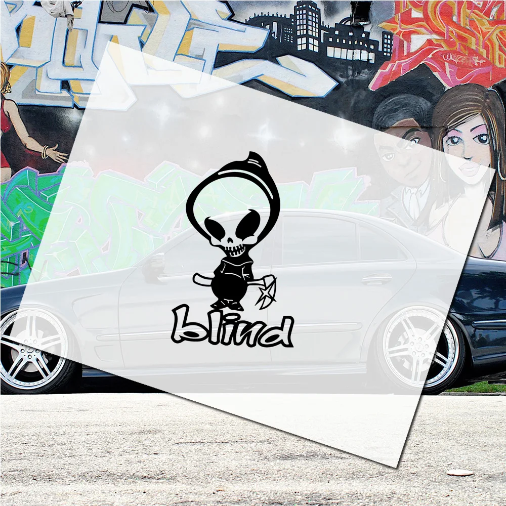 

Anime Alien blind Skull Decals Cartoon Vinyl car Stickers for Door, Window & Body Decor Fun Accessories