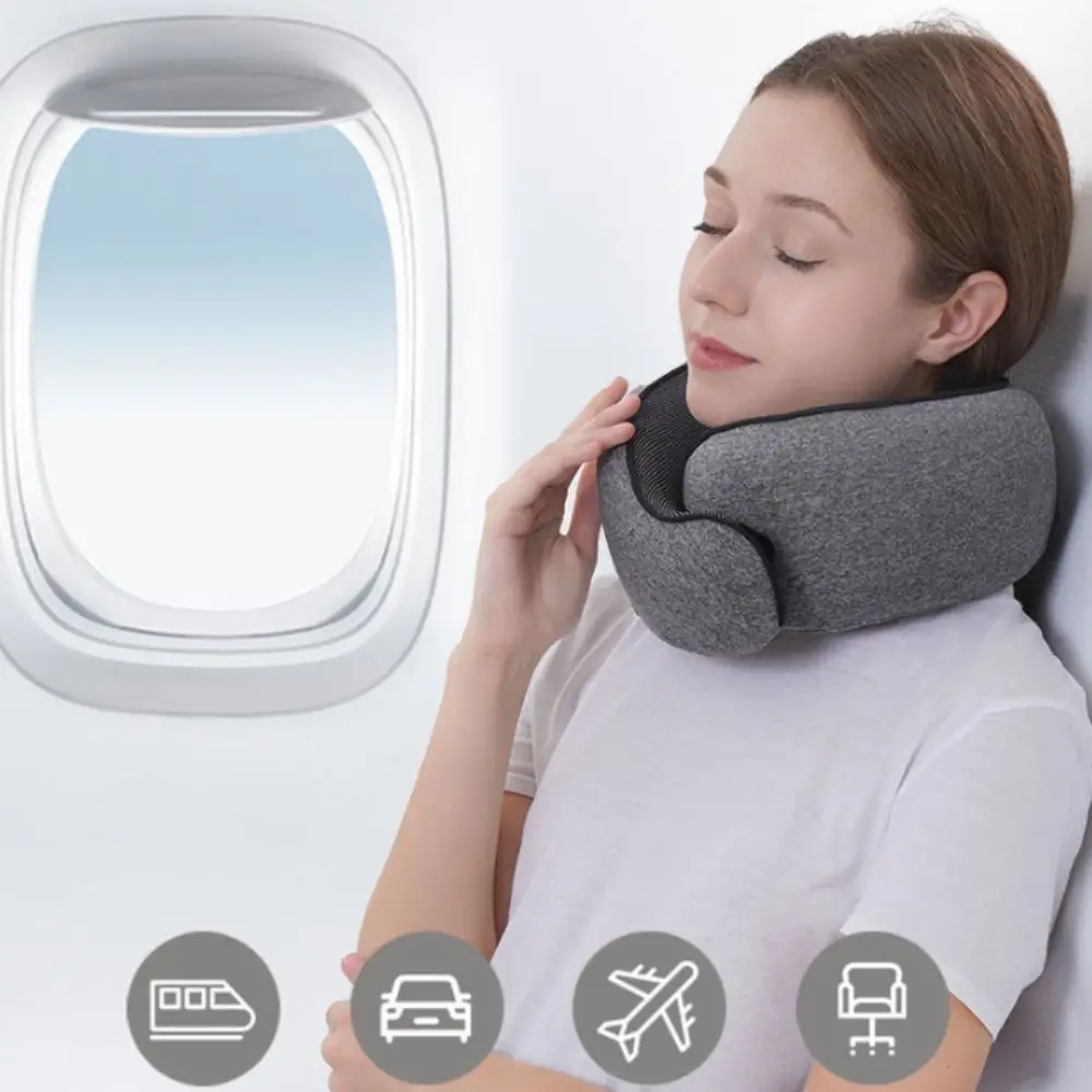 Adjustable Travel Neck Pillow Slow Rebound with Storage Bag Sleep Camping Pillow Detachable Breathable U-shaped Pillow