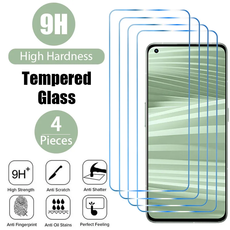 4PCS Tempered Glass for Realme GT 2 Pro 9 8 7 Pro Plus 8i Screen Protector for Realme GT Neo 3 2 C11 C21 GT 5G X2 Pro Glass