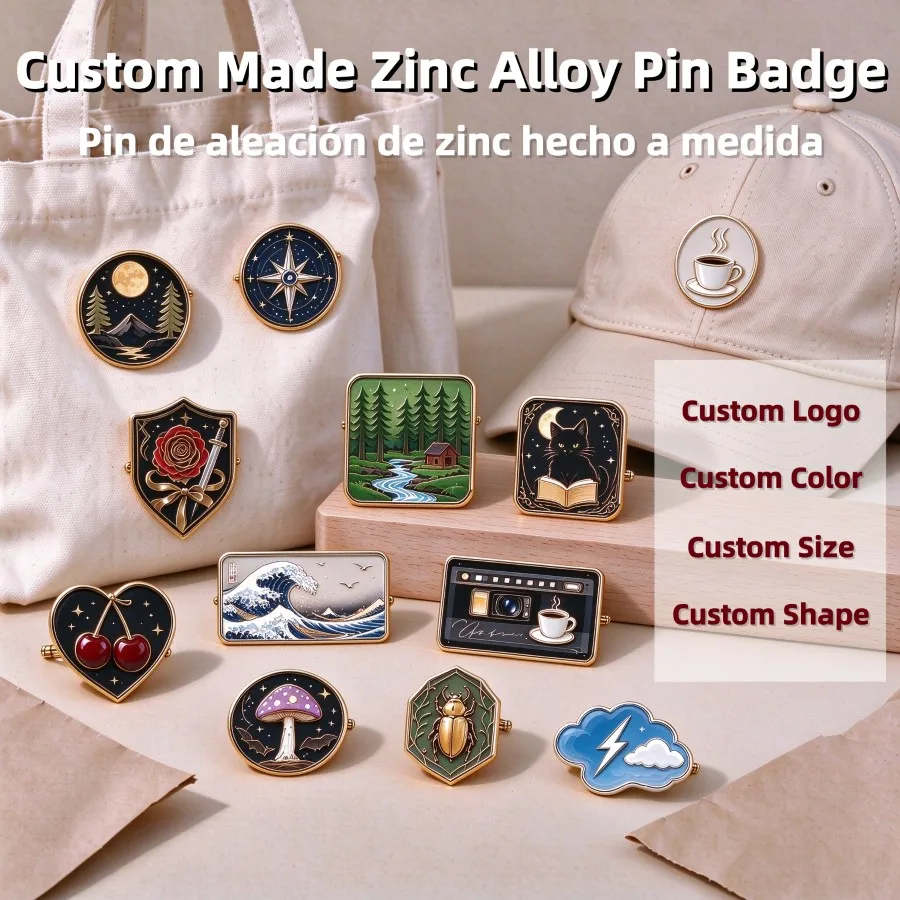 Custom Made Zinc Alloy Pin Badge Custom Hard Enamel Lapel Pin Metal Enamel Commemorative Badge Personalized Metal Lapel Pin