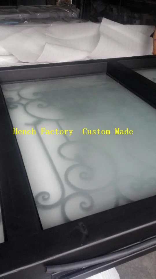 Home Residential Main Front Entry Metal Doors Security Doors Design Exterior Entrance Black Double Wrought Iron Door