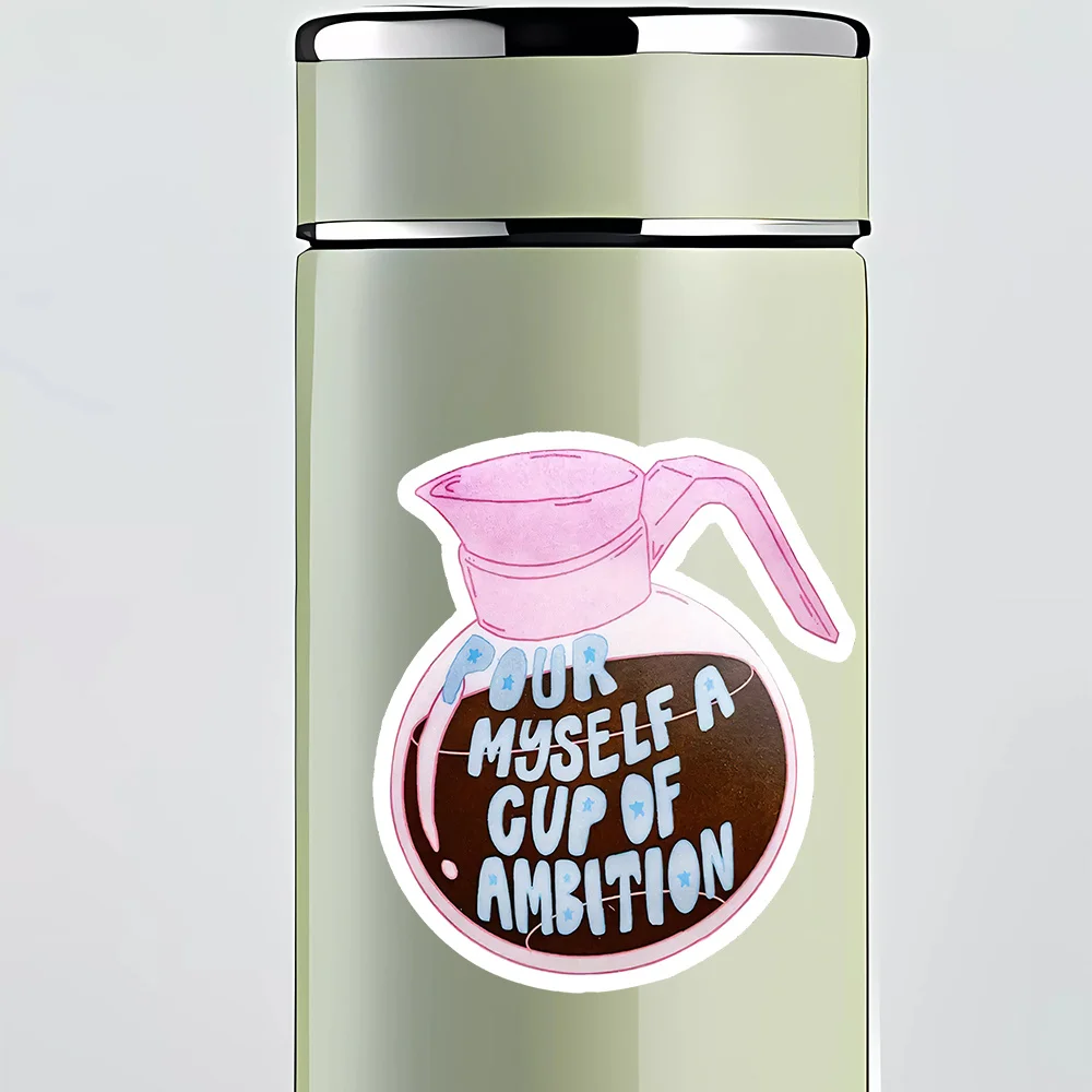 Autocollant amovible en PVC avec citation « Ambition » pour ordinateur portable, bouteille d'eau, casque de voiture