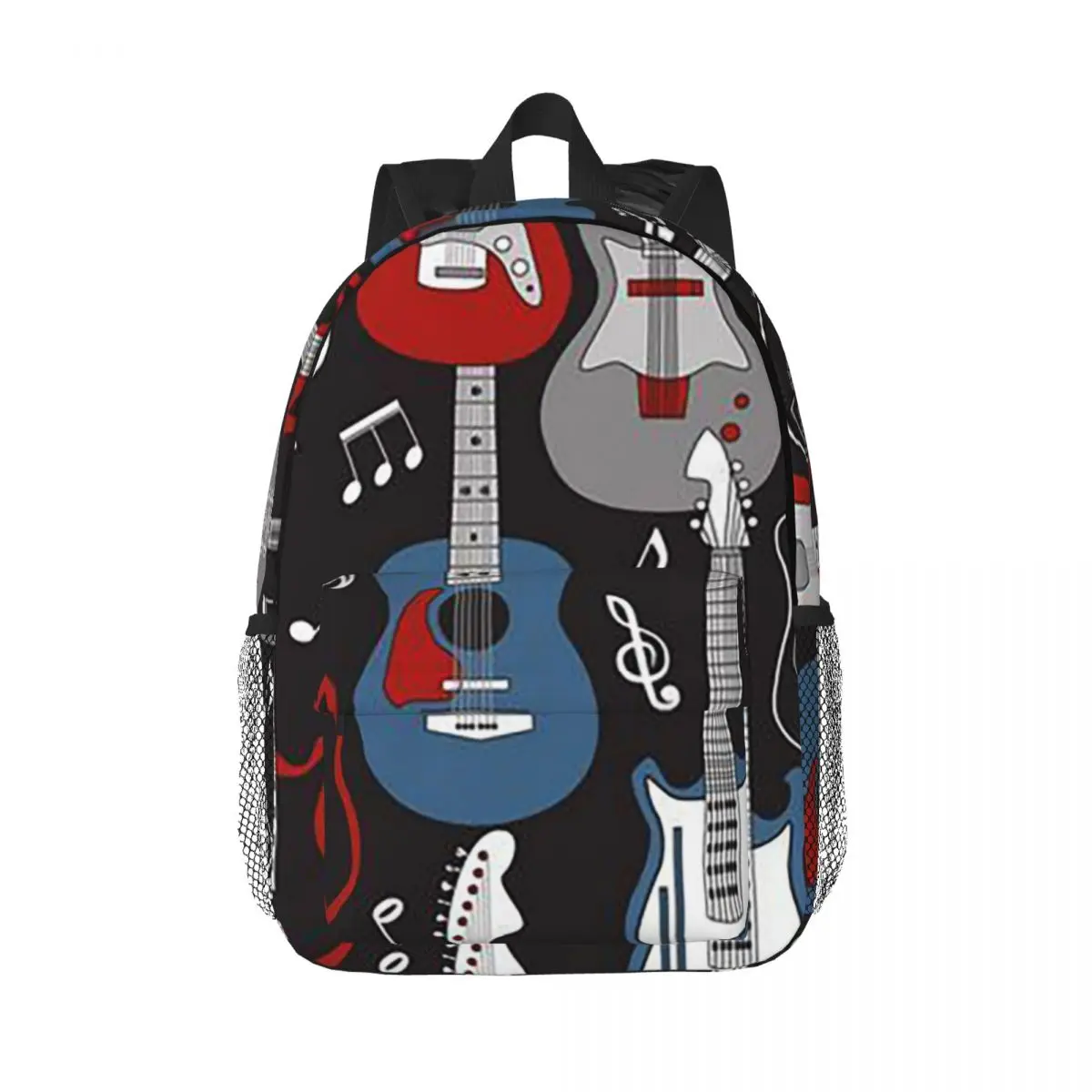 Colorful Acoustic And Electric Guitars Backpack Daypack Large Capacity Boys Girls BookBag Shoulder Bags for Children School Bag
