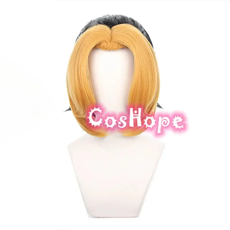 마키오 우즈이 텐겐 아내 노란색 검정색 가발 코스프레 애니메이션 내열성 합성 가발