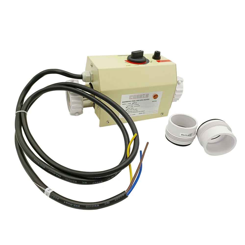 3KW 220V Pool Heater Electric Swimming Pool and SPA Bath Heating Tub Water Heater Thermostat Swimming Pool Accessories