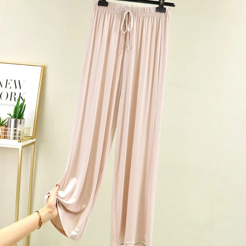 

New Spring Summer Modal Women Pants Loose Casual Wide Leg Pants for Women Bottoms Korean Fashion Beige Streetwear Women Clothes