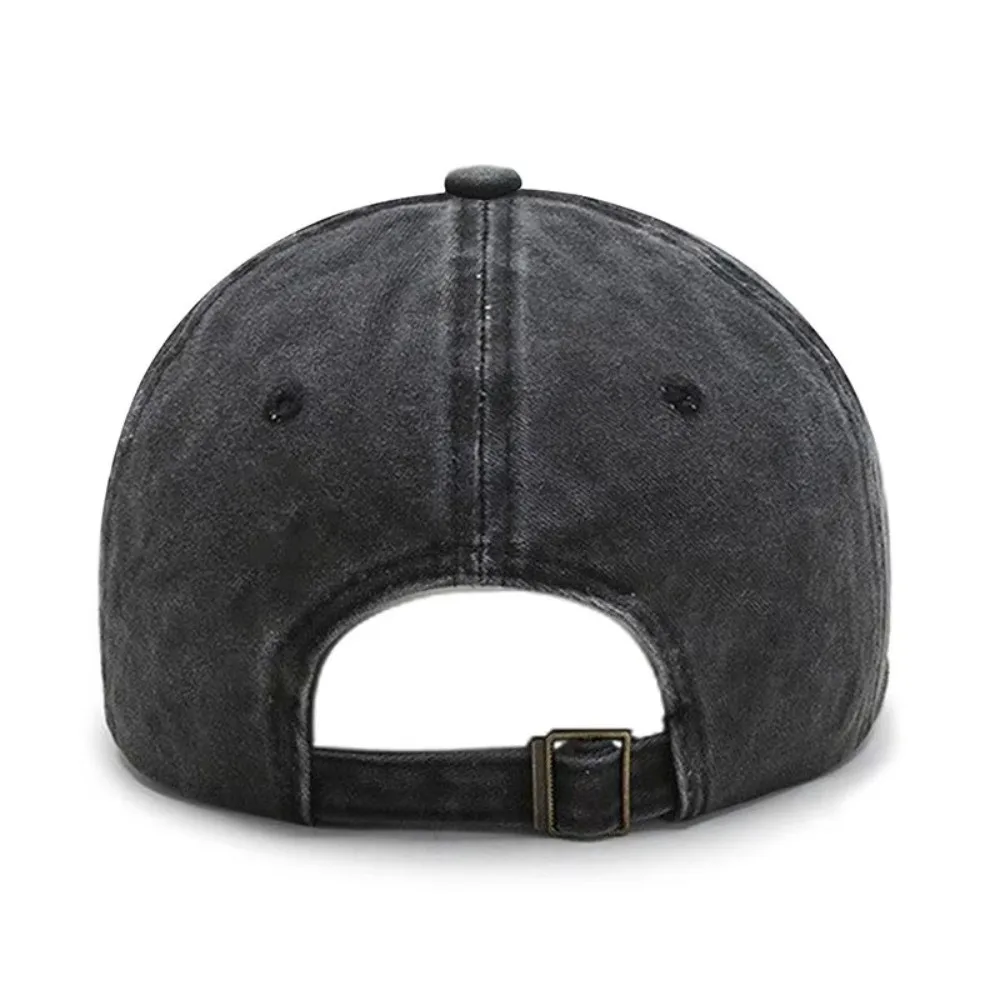 New Vintage Washed Fishbone Baseball Cap Adjustable Breathable Sunscreen Hat Distressed Peaked Cap Outdoor Fishing