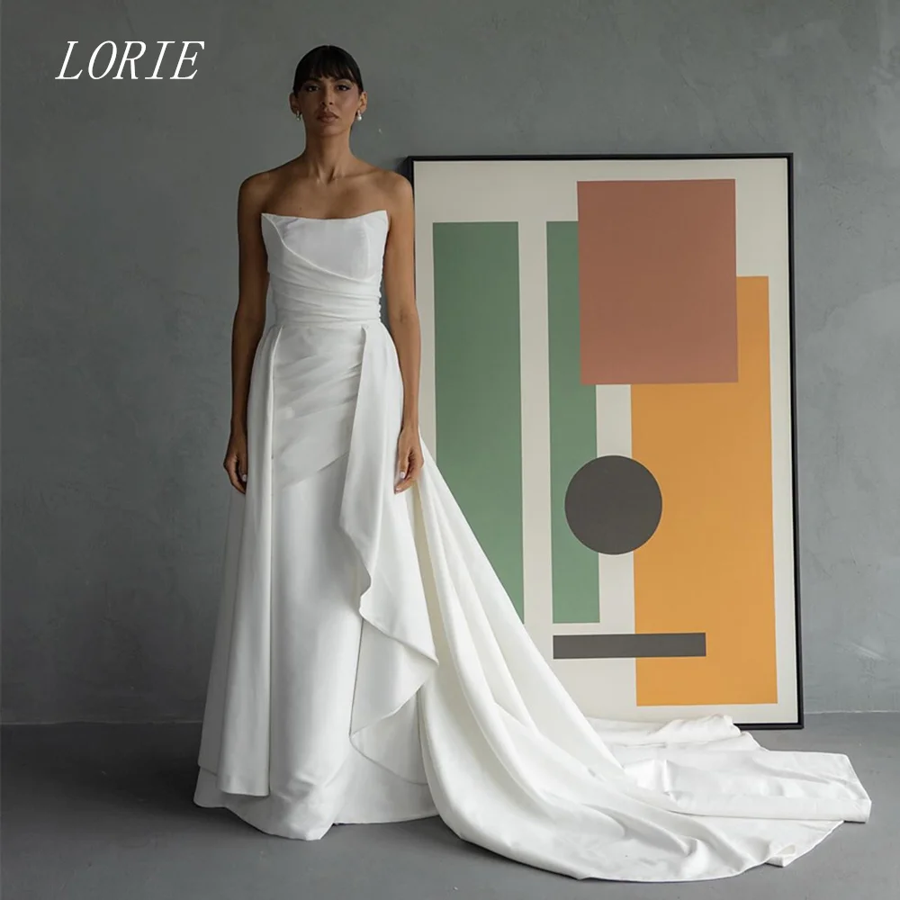 LORIE Luxury Mermaid Wedding Dress Design Orient Strapless Bridal Dresses Sleeveless Pleat Wedding Gown Customized 2026