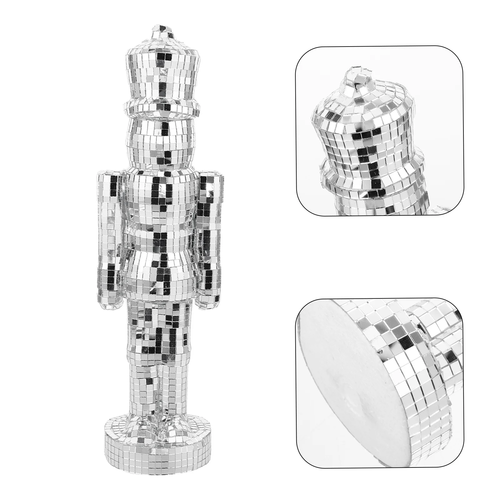 

34Cm Glass Nutcracker Statue Detailed Holiday Home Decor Refined Mantel Display for Christmas Tabletop Decoration Festive