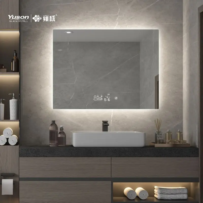 YUSON YS57097 Anti-fog Function 5mm Double Screen Touch intelligent digital wifi temperature bathroom smart LED mirror