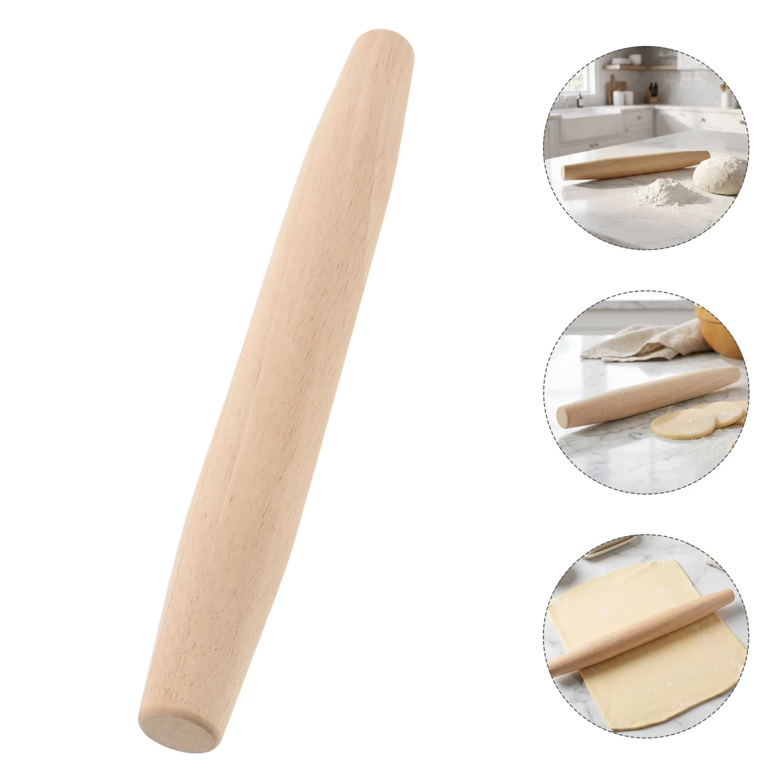 Rodillo de Masa de 11.8 Pulgadas, Rodillo Francés de Madera Gourmet Antiadherente para Masa de Pastel, Tarta, Dumpling, Pasta, Fondant, Pizza