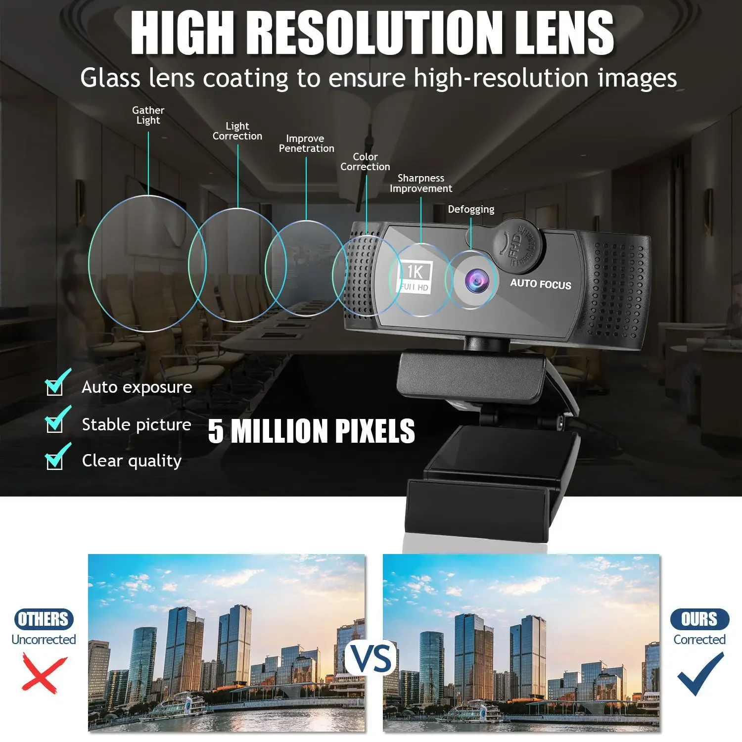 Webcam 4K 2K 1080P Full HD Web Camera con microfono USB Plug Web Cam per PC Computer Laptop YouTube Skype Video Mini Camera 4K