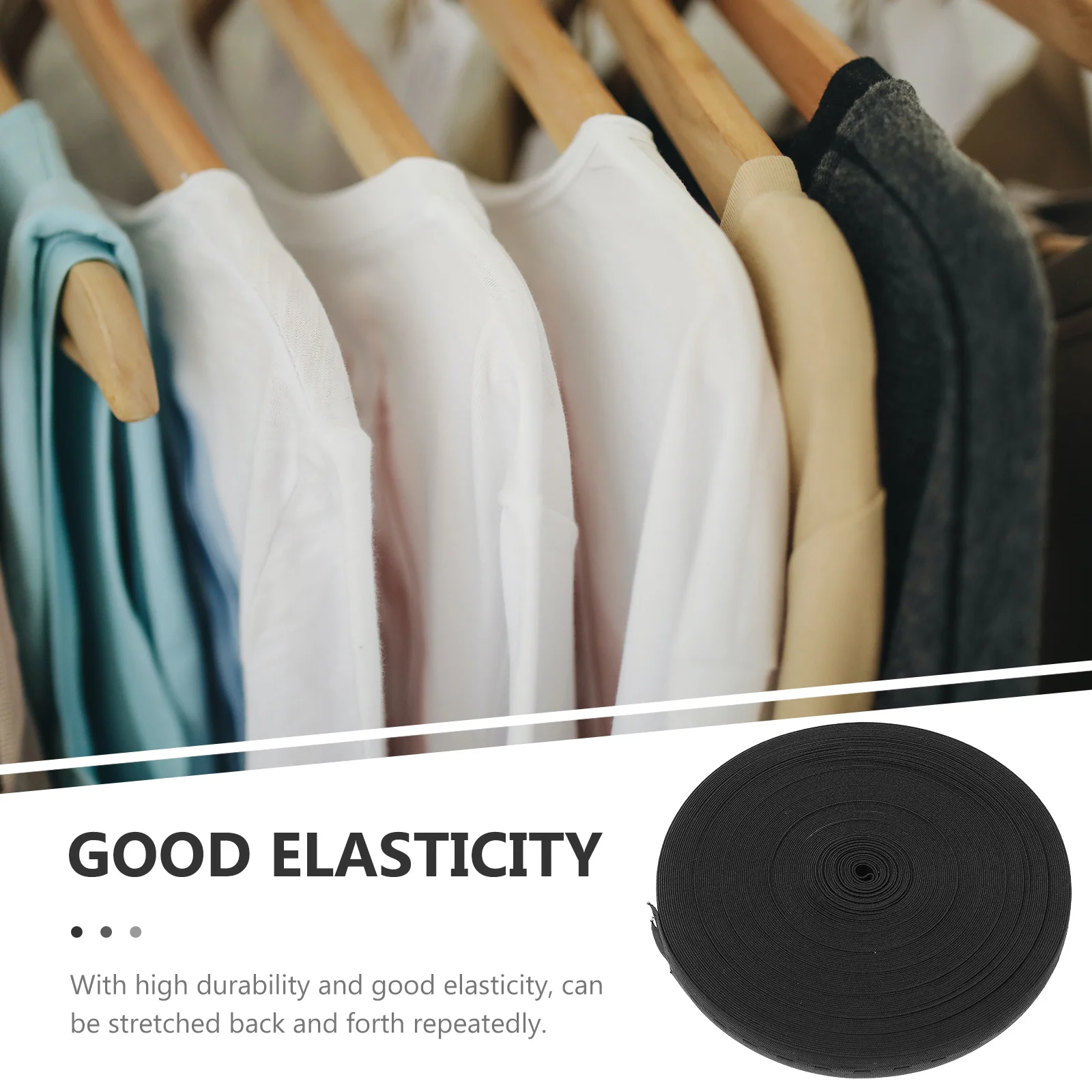 

1 Roll Hooked Maternity Waistband DIY Elastic Band Polyester Buttonhole Stretch Band Suitable for Waistbands Shoelaces Hair Ties