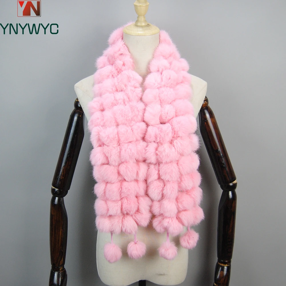 Women Winter Warm Real Rabbit Fur Scarf Hot Sale Natural Rabbit Fur Muffler 2024 Lady 100% Genuine Fur Scarves Wholesale Retail