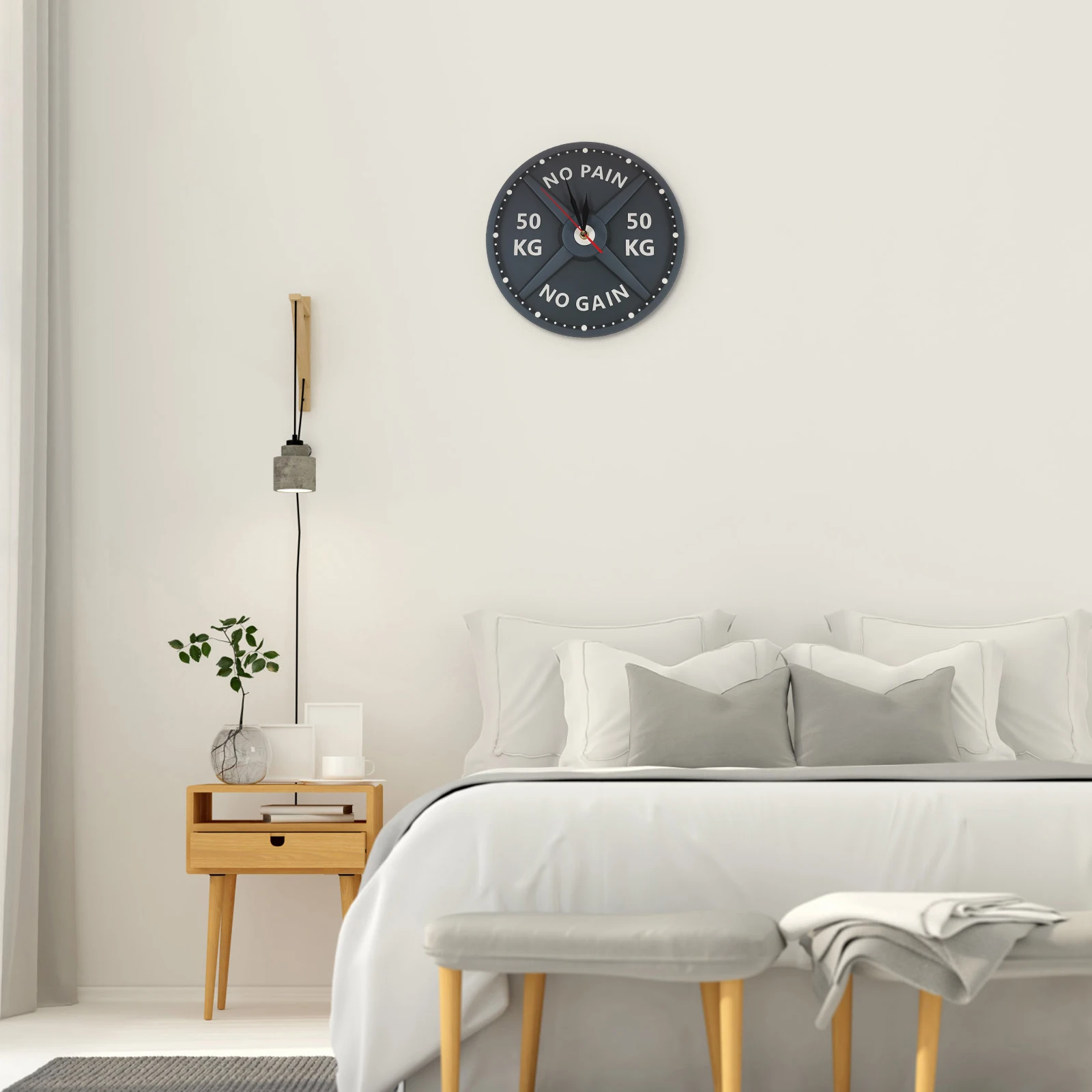 

Alphabet Wall Clock Large Sports Decorative Home Screen Plastic Gym Acrylic Hanging Modern Study Porch Dining Outdoor Commercial