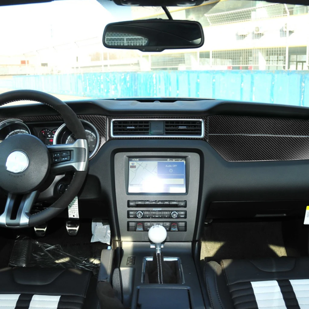

Для Ford Mustang 2009-2013 аксессуары из углеродного волокна, приборная панель, спидометр, воздуховыпускная панель, крышка, наклейка для украшения салона автомобиля
