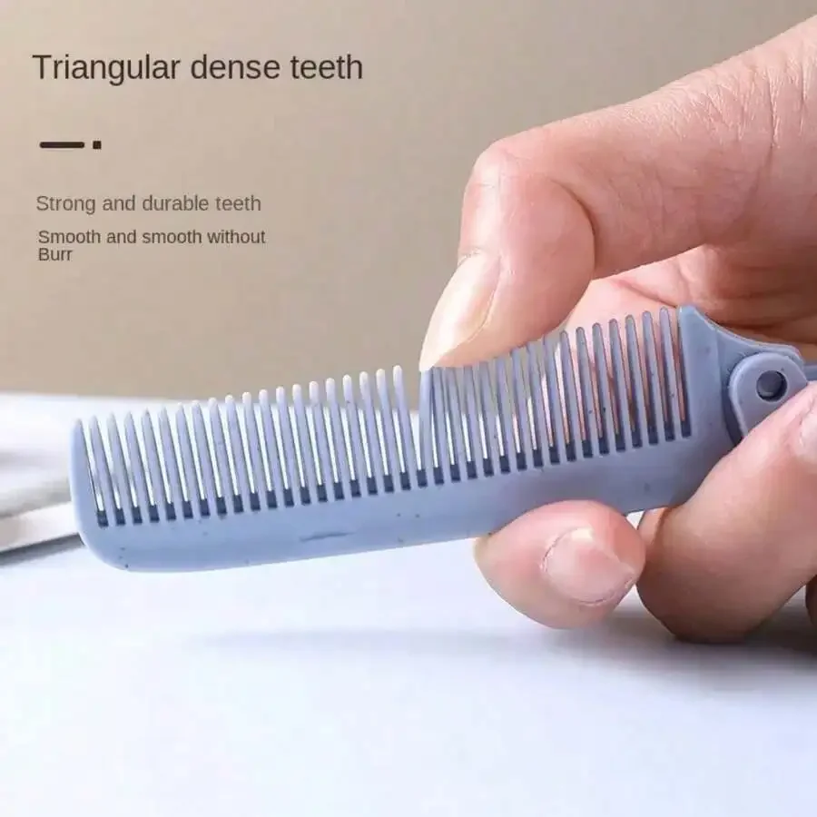 

Portable Folding Comb For Travel Hair Styling Plastic Hairbrush With Dense Triangular Teeth
