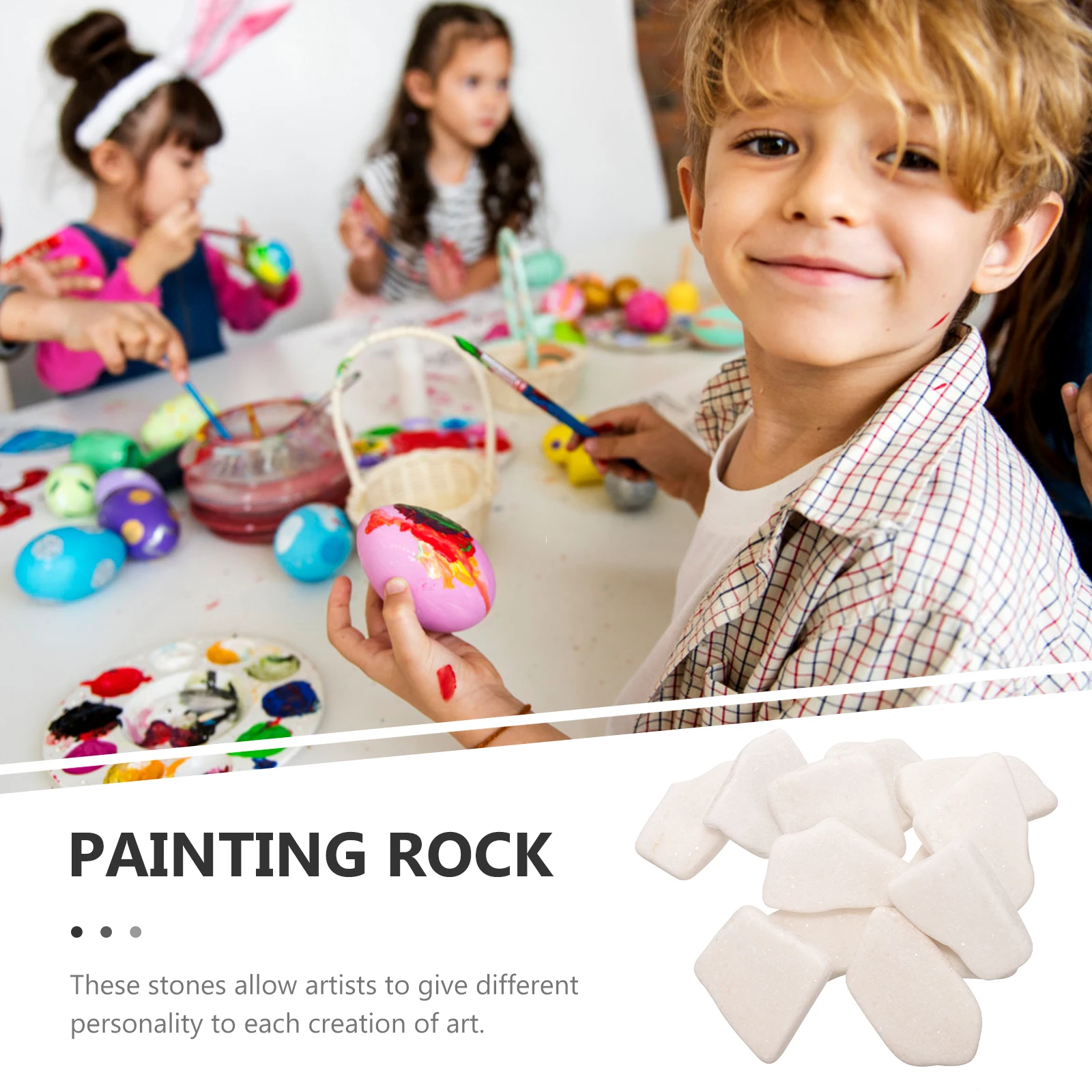 

12Pcs DIY Smooth Painting Stones Marble Rocks for Craft Decorating Nursery Bedroom Creative Hand Paint Art Stones