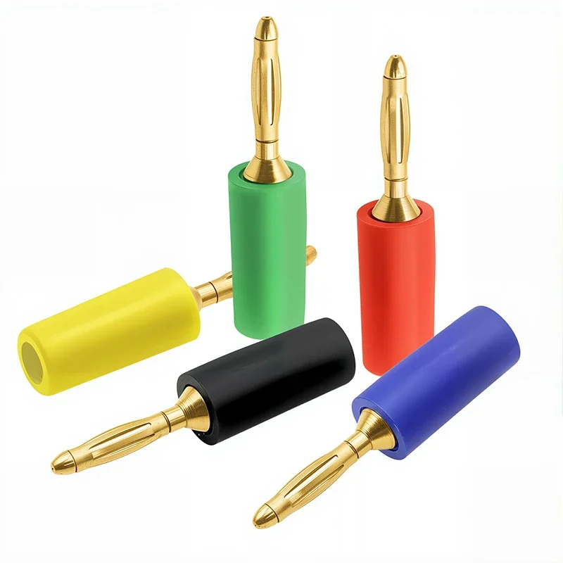 5/20/100PCS Mini Speaker Pure Copper Plastic Shell 2MM Connector Welded Experimental Test Cord Head Audio Banana Plug