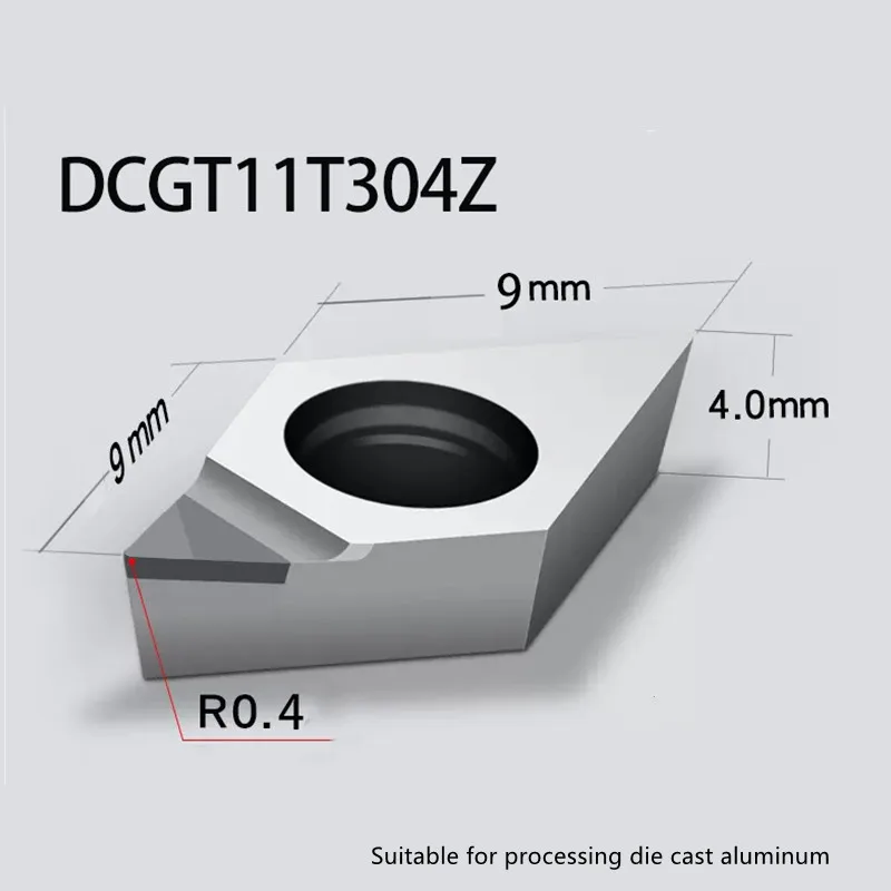 

PCD DCGT11T304Z Insert Single Crystal Turning Tool High Hardness Diamond Cutter for Copper Aluminum to Achieve Mirror Effect