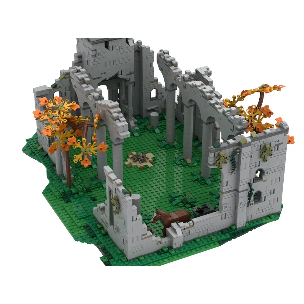 MOC Movie Classic Castle Church of Ellehs Building Blocks Model Rings Game Medieval Architecture Cave Spectral Steed Bricks Toy