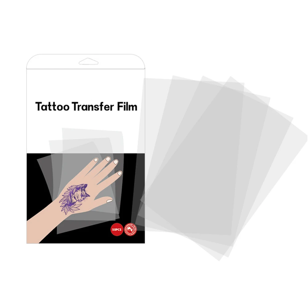 100/50PCS Transparent Tattoo Transfer Paper Clear Pattern Thermal Tattoo Transparent Transfer Film Tracing Tattoo Accessories