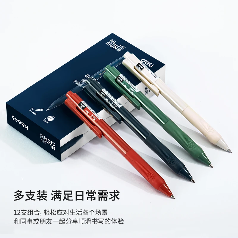 Imagem -06 - Deli Black Ink Gel Pen Office Signing Pen Material Escolar Papelaria para Escrever 0.5 mm Alta Qualidade Pcs