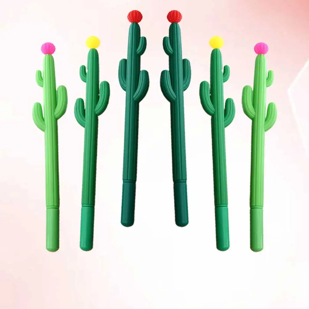 10 قطعة قلم حبر جاف الصبار تصميم النبات أقلام الكتابة للطلاب لوازم مكتبية مدرسة مكتب لون عشوائي