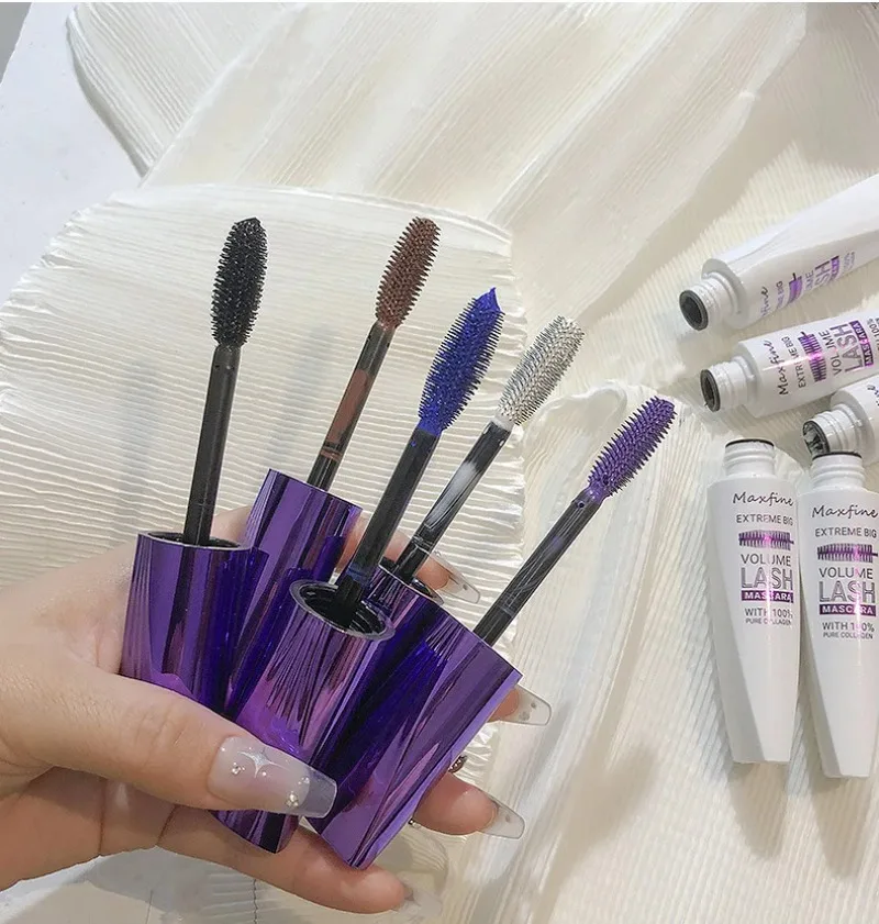 Rímel 3d extensões de cílios grosso alongamento cílios 5d fibra de seda rímel lash cor rímel à prova dwaterproof água cosméticos 3 cores