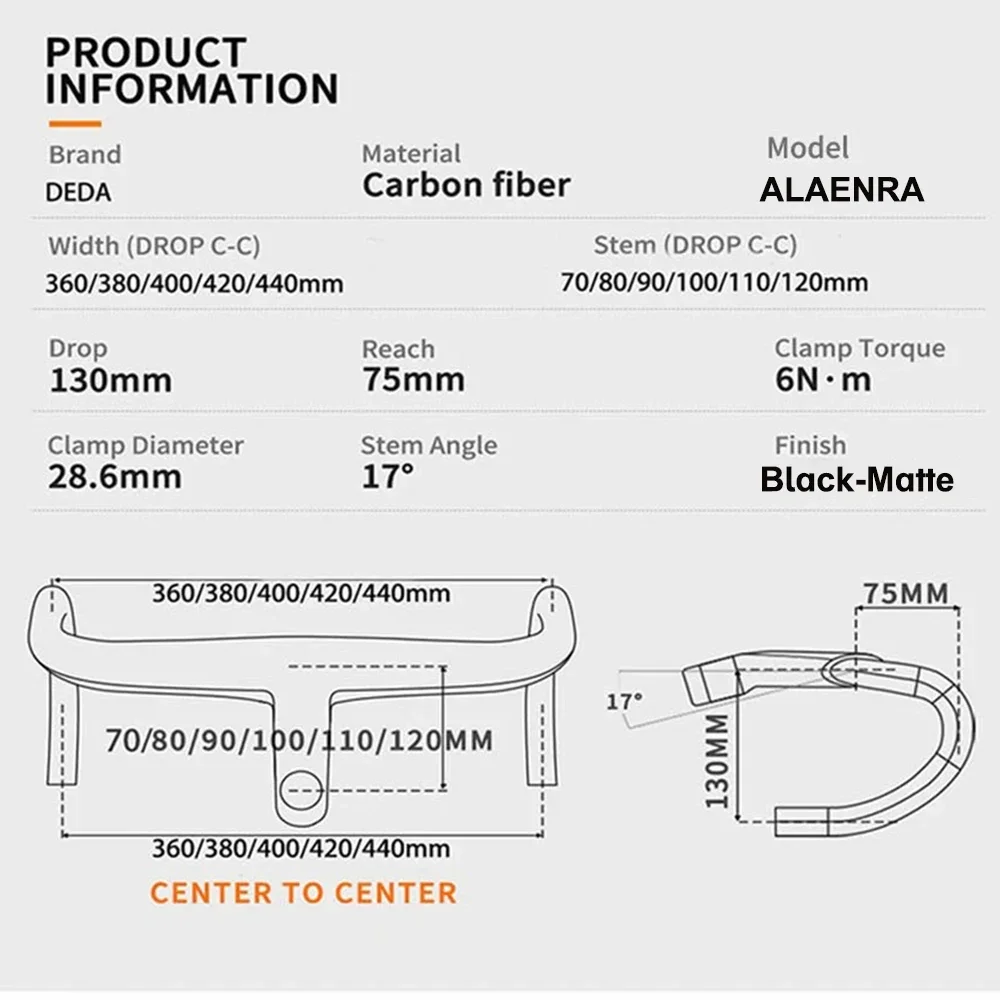 DEDA ALAENRA Full Internal Wiring Bicycle Integrated Handlebar Carbon Road Handlebar With  Computer Mount Bike Accessories