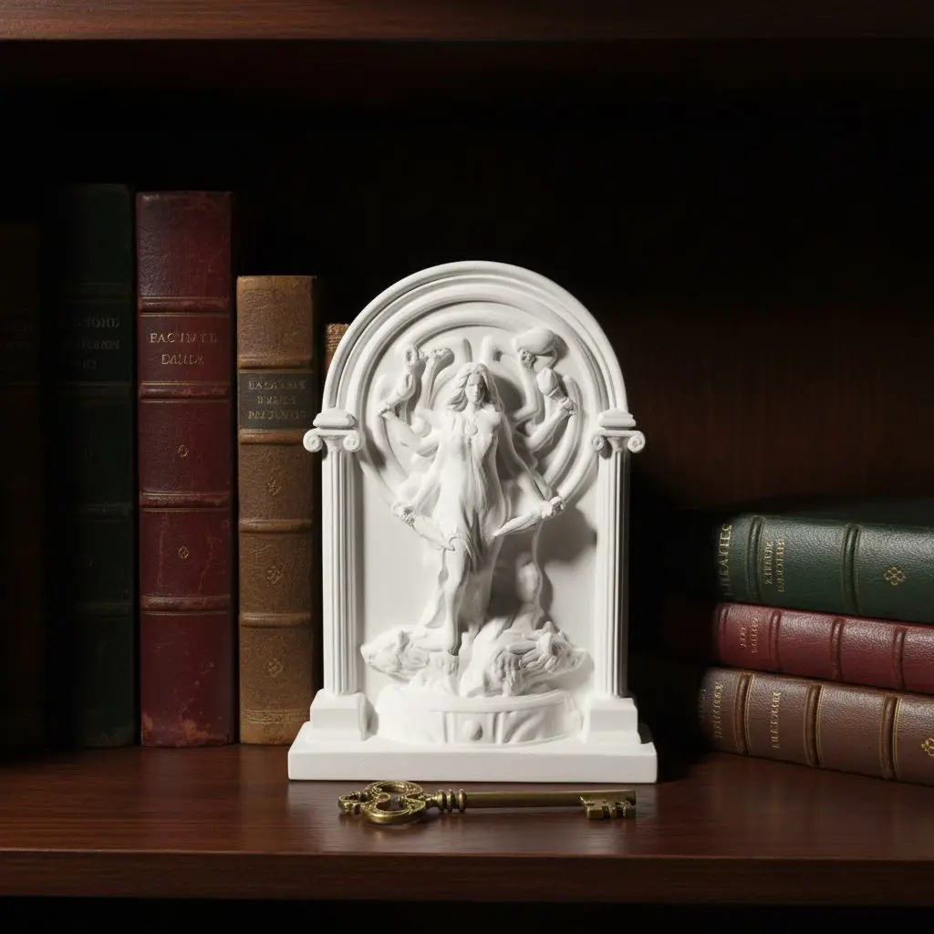 Triple Goddess Hecate Statue Plaster Relief Shrine Sculpture for Home Altar Bedroom Bookshelf Decor Greek Mythology Witch Gift