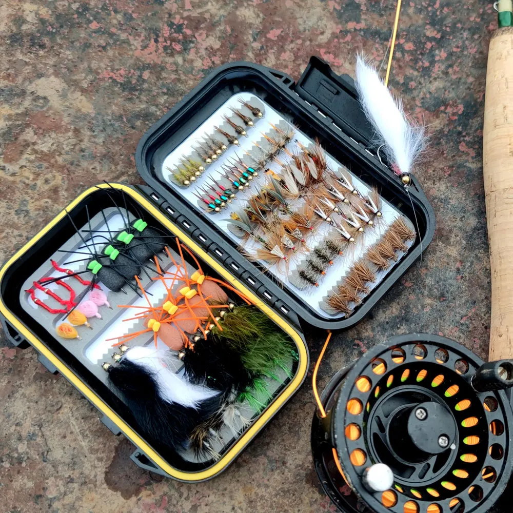 64-teiliges, 92-teiliges, 120-teiliges Nass- und Trockenfliegen-Set für Nymphen, Woolly Buggers, Streamer, Emerger, Würmer, Bass, Forelle, Grauforelle, Panfish – Angelköder – Detail 12