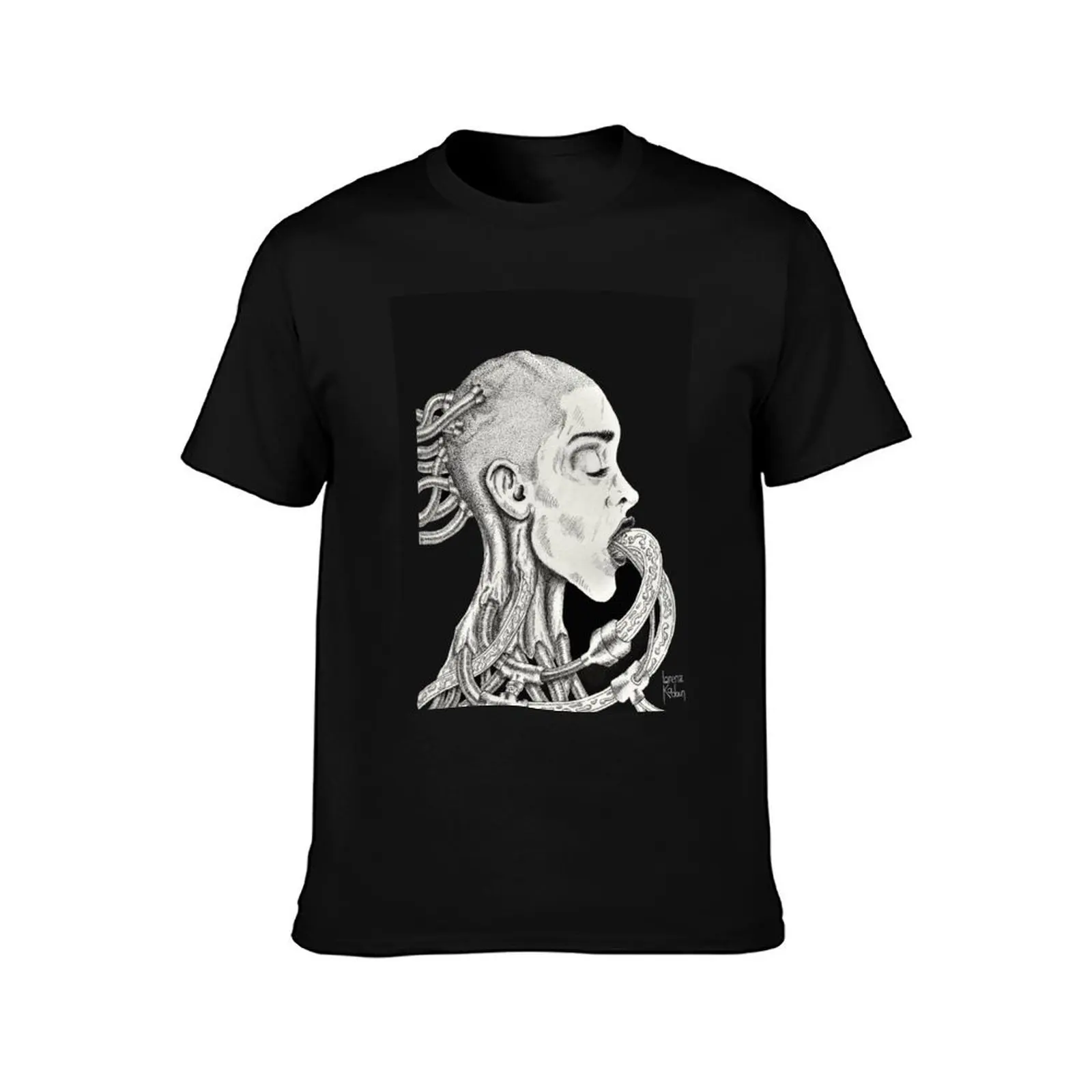 Dark Cyborg Pen and Ink T-Shirt Quick Dry Light Sports T-Shirt