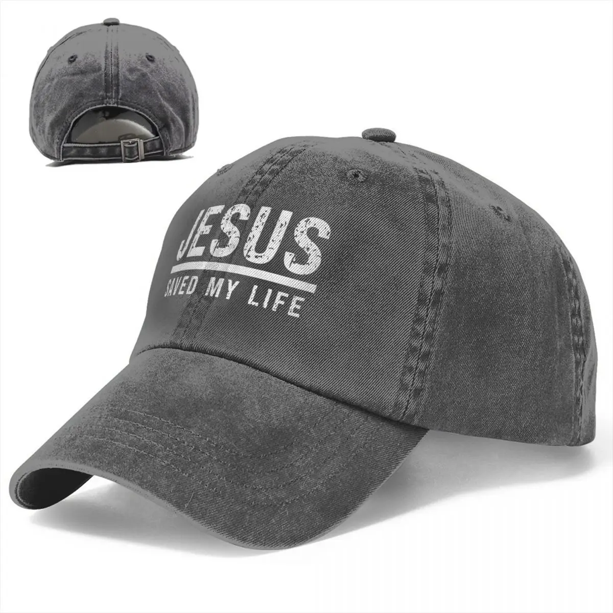 Jesus Saved My Life Christian Summer Autumn Cap Homme Baseball Cap Fashion Cowboy Hats Bone Washed Cotton Sports Casquette